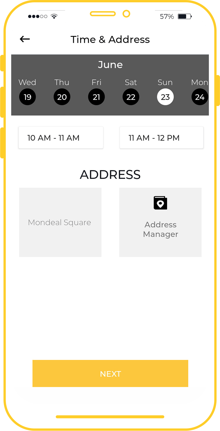 screenshot of time and address