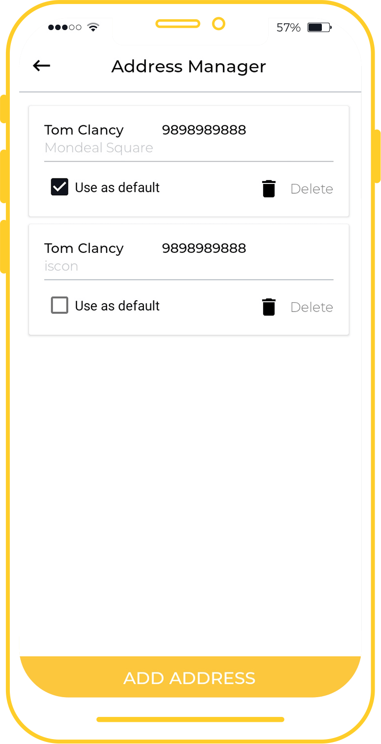 screenshot of address manager