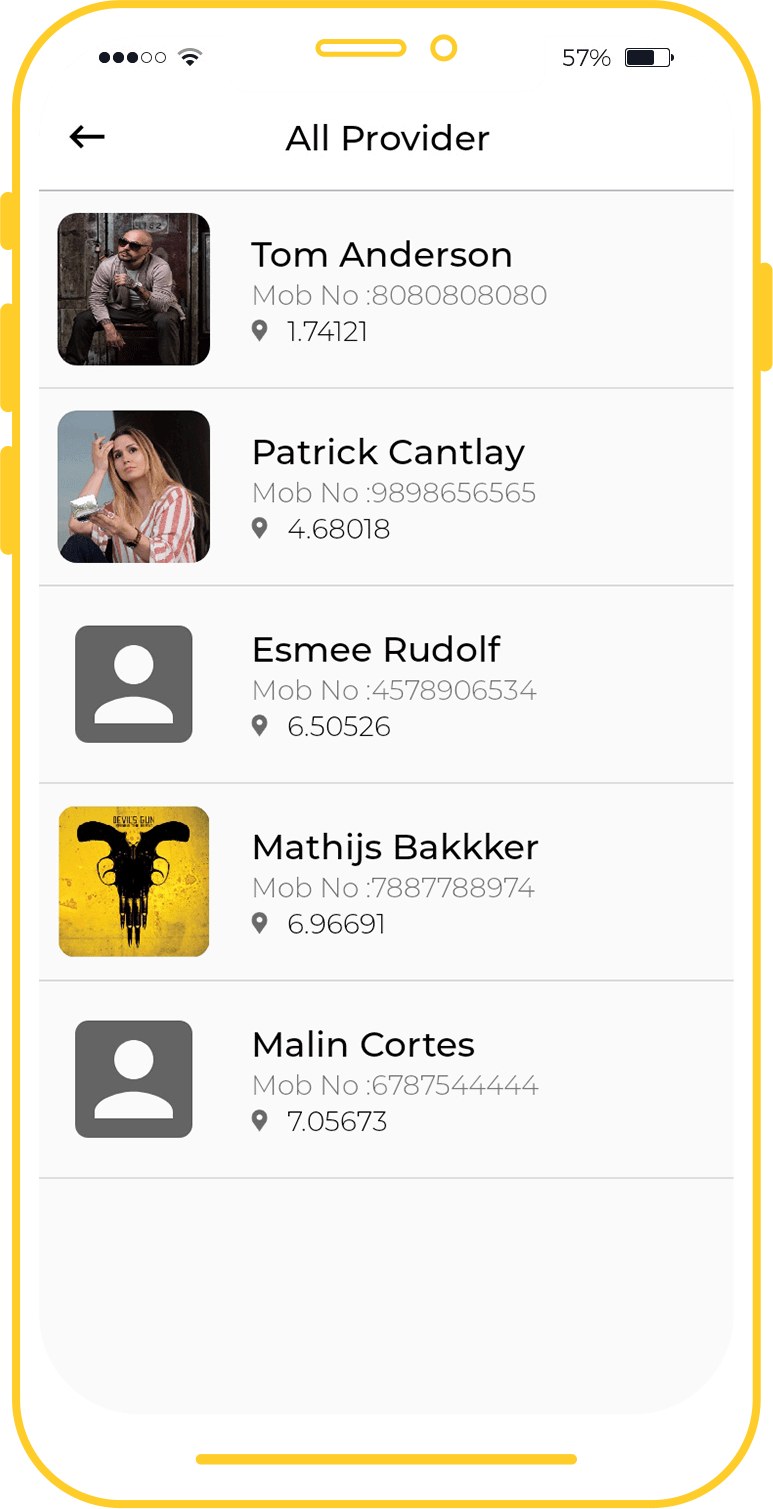 Screenshot of all provider