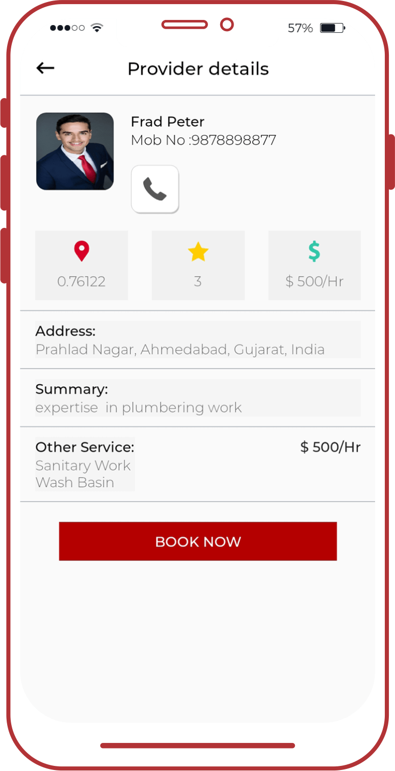 app for plumber provider details