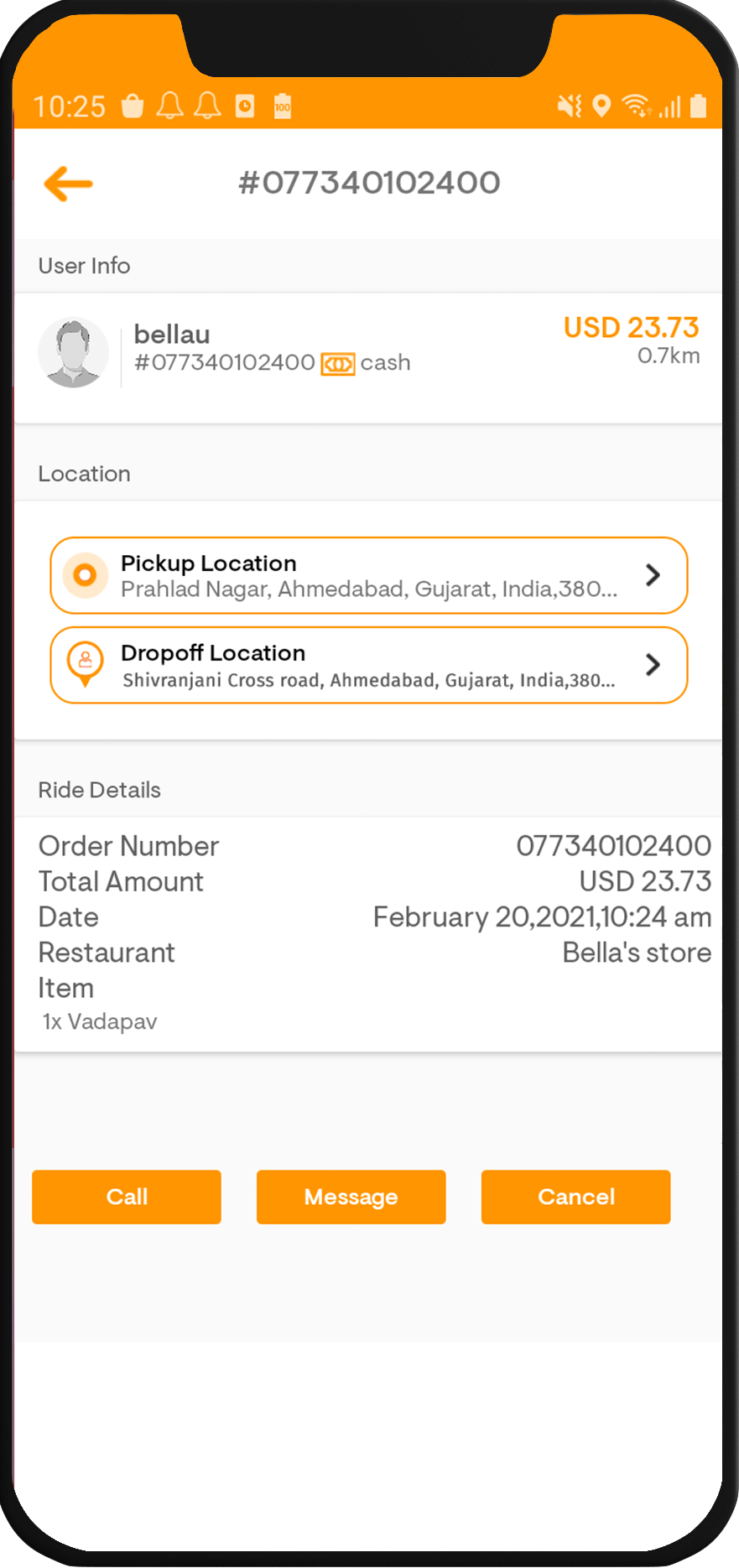 zomato clone driver app features