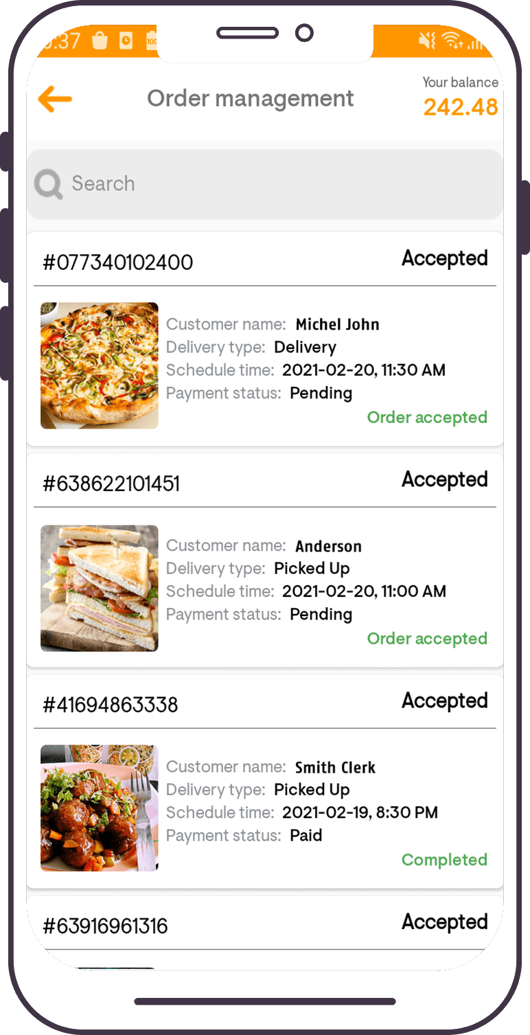 zomato clone script order management