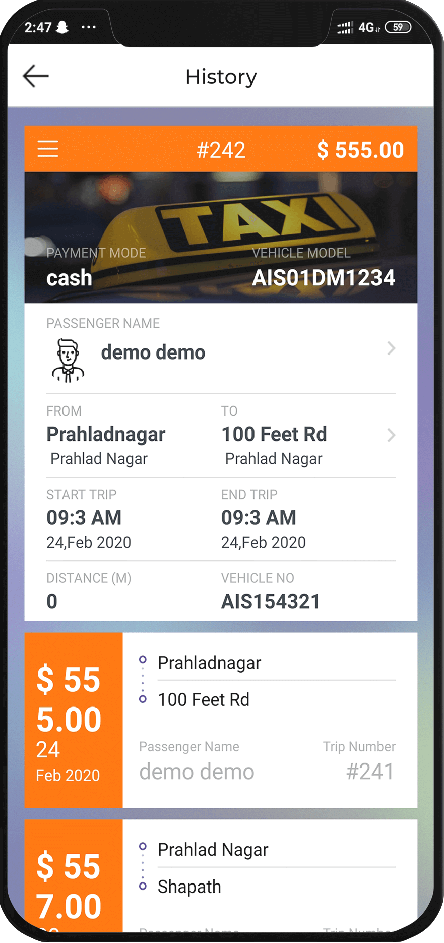 taxi dispatch system admin feature