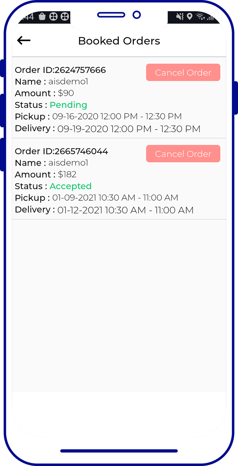 on demand laundry app booked order
