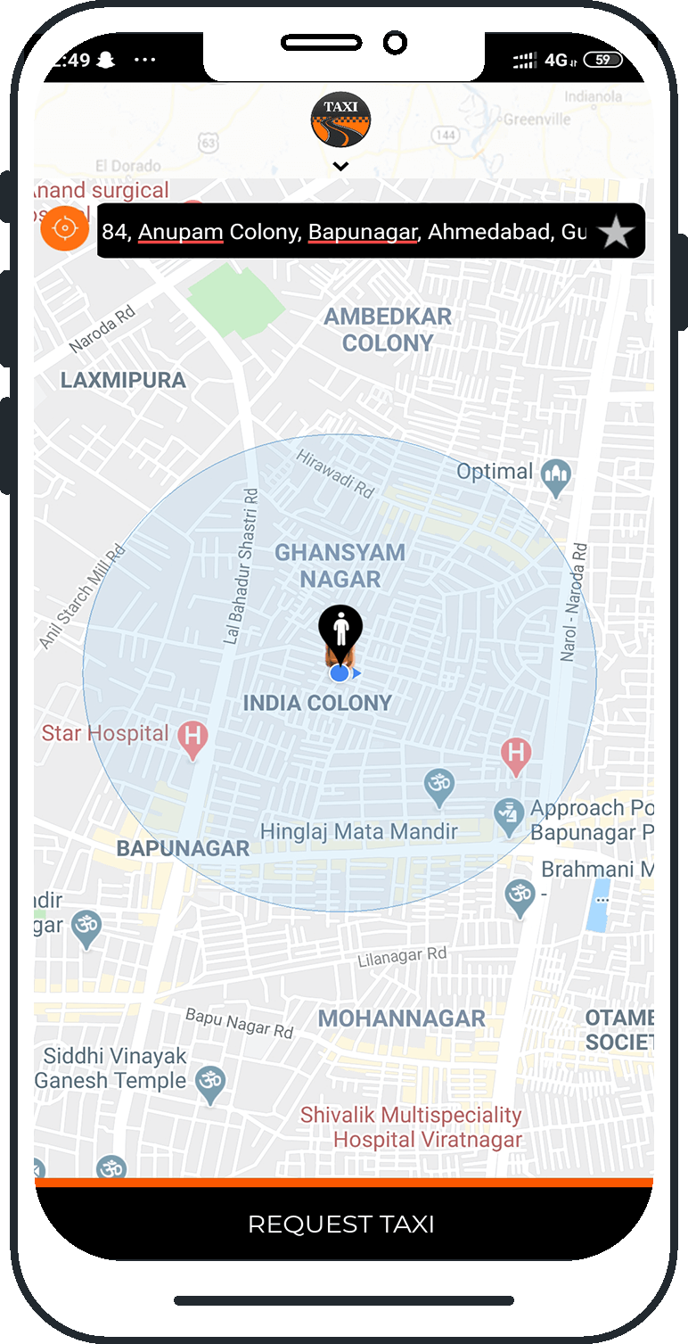 uber clone app for taxi business screenshot
