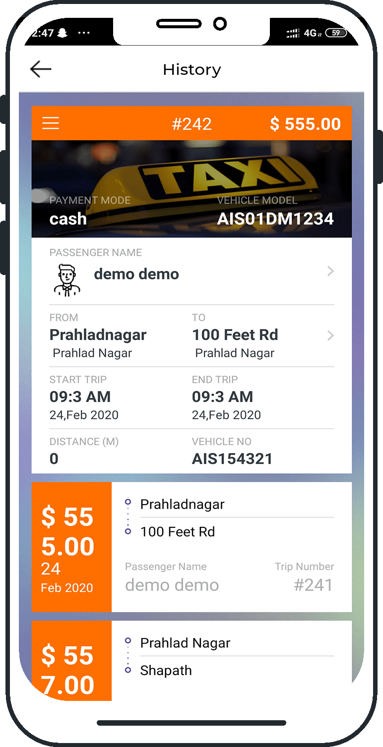taxi dispatch software screenshot